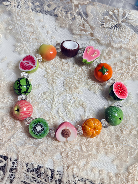 summer fruit bracelet handmade polymer clay fdmini
