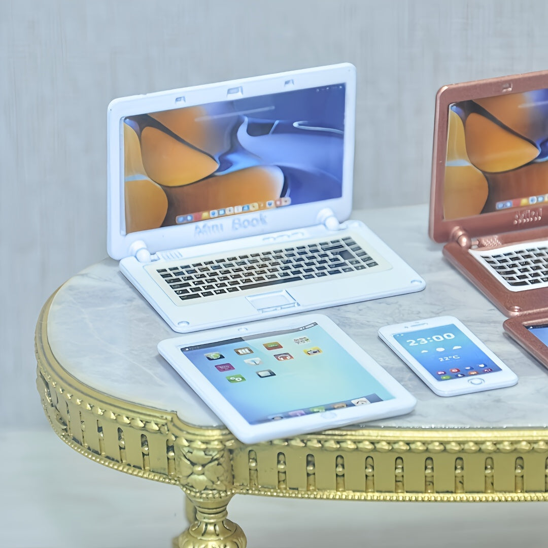 1:6 Mini Smartphone, Tablet & The Notebook Set - Metallic Electronics Models for BJD/Blythe | Realistic Dollhouse Props, Photography Accessories, Spring Break Essentials & Easter Basket Stuffers