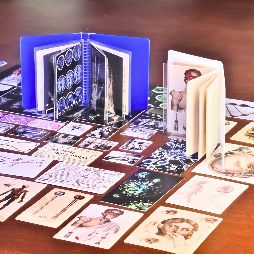 59-Piece Miniature Medical World Set: 57 Detailed Posters (X-rays, Surgery Sketches, Anatomy) + 2 A4 Office Folders – Ideal for Creative Gifts and Unique Novelty Collectibles for Ages 14+
