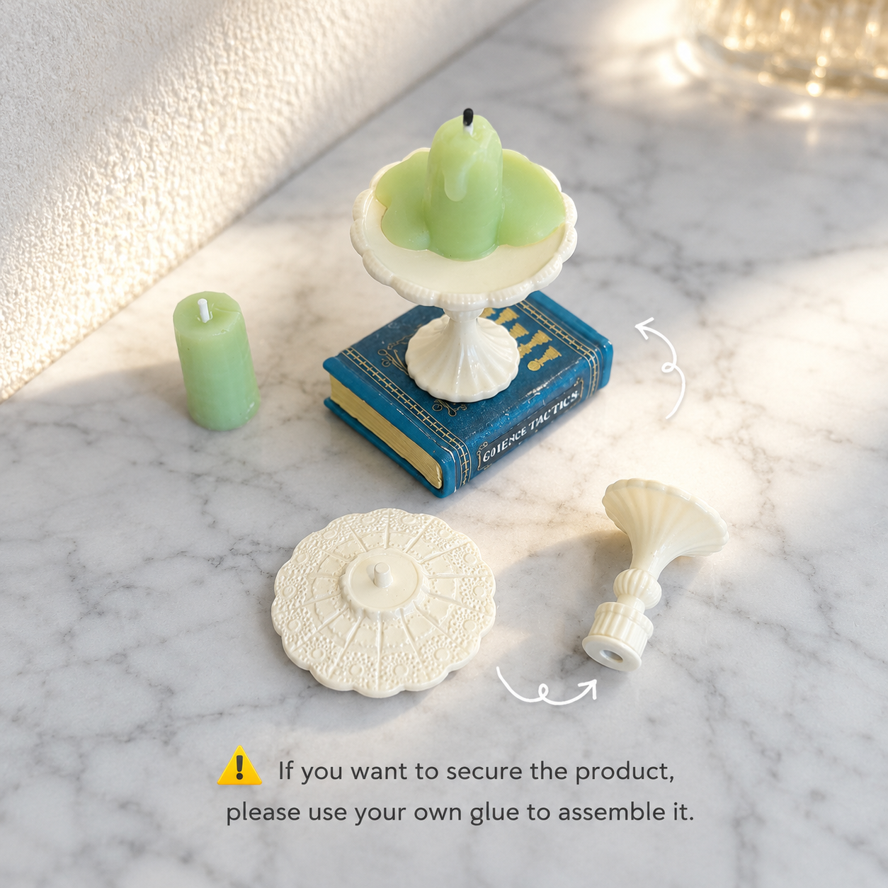 FDMINI Mini Footed Cake Stand – 2 Colors Miniature Pedestal Dessert & Fruit Tray for 1:6 Dollhouse, BJD & Blythe Scenes