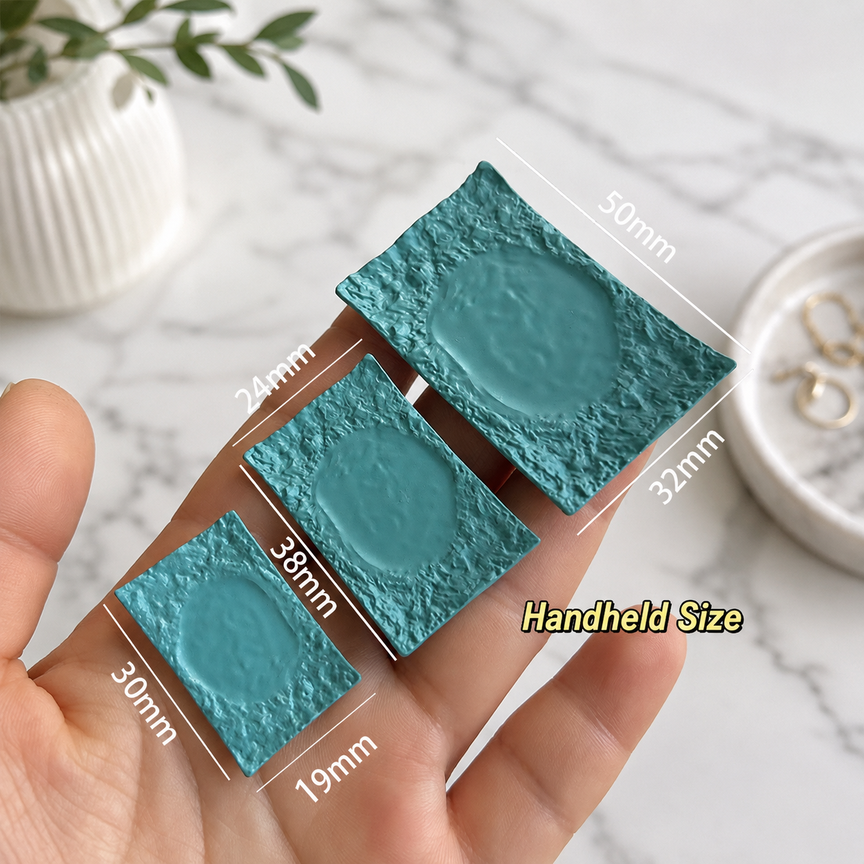 FDMINI Mini Rectangular Stone-Texture Plates – 4 Colors × 3 Sizes Miniature Steak Plate & Serving Tray for 1:6 Dollhouse, BJD & Blythe Scenes