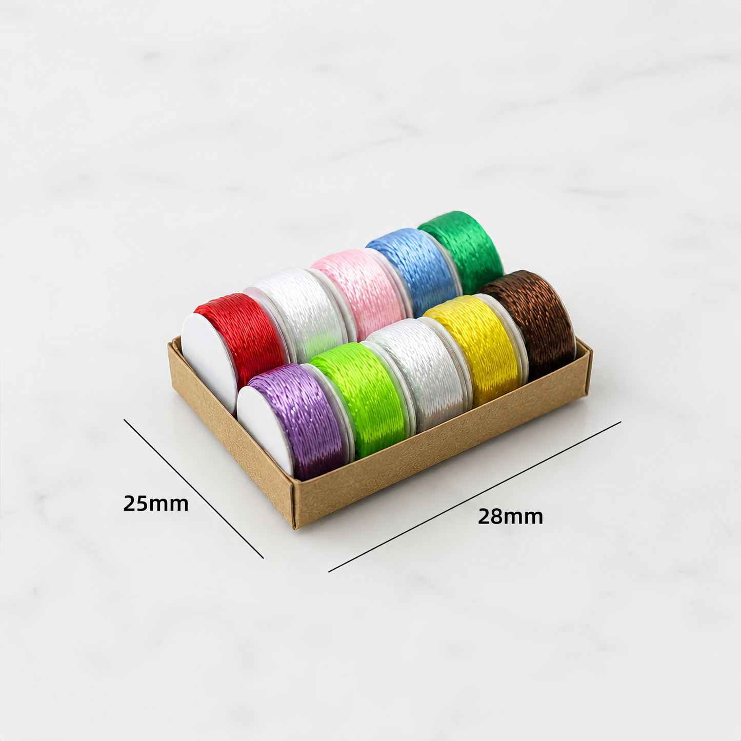 FDMINI Mini Thread Spool Box – 12 Colors Miniature Sewing Thread Set in 2 Box Styles for 1:12 Dollhouse, OB11 & Doll Photo Props