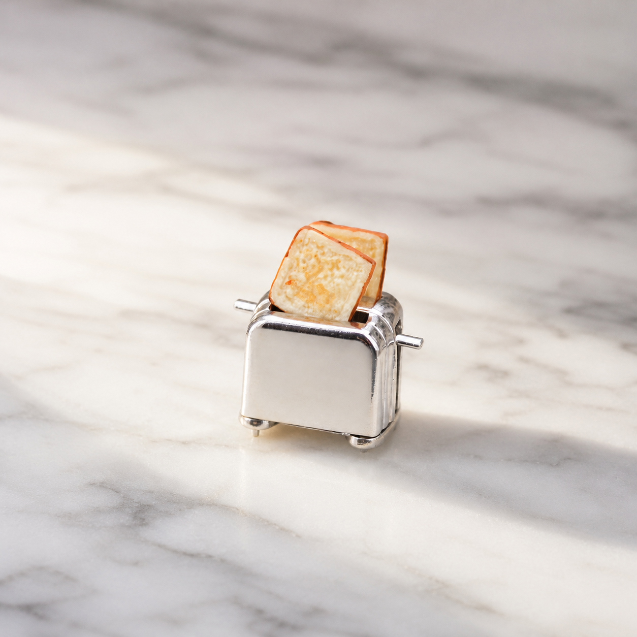 FDMINI Mini Toaster – 2 Styles Miniature Bread Toaster with Pop-Up Toast for 1:6 & 1:12 Dollhouse Kitchen & Diorama Scenes