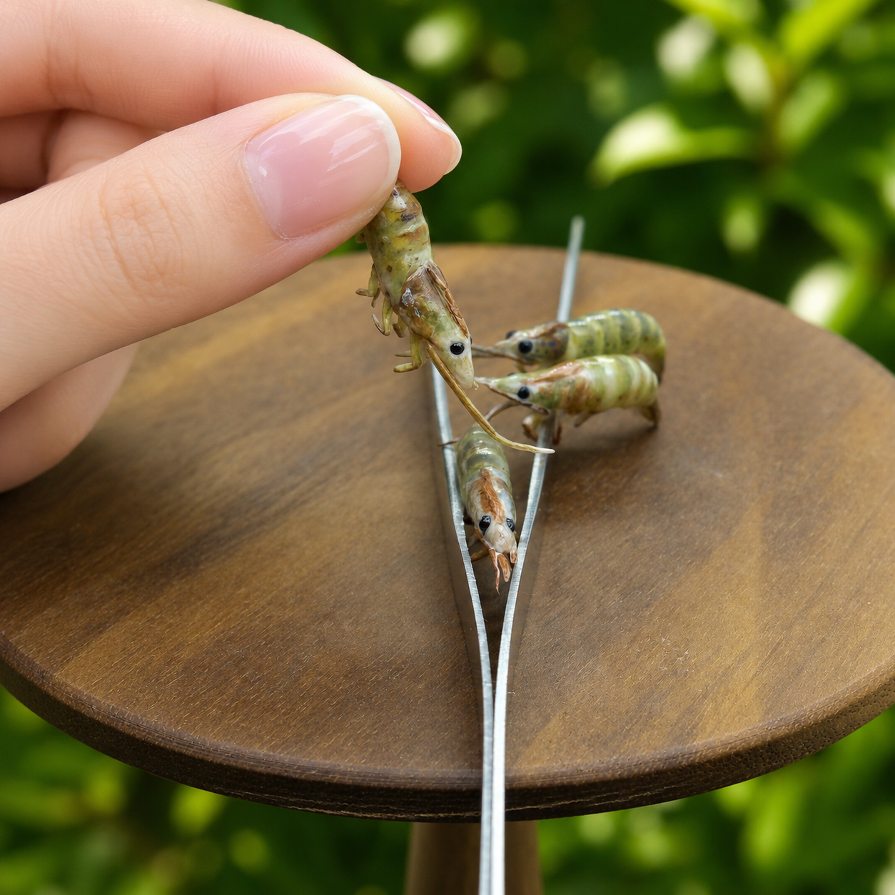 Miniature Raw Shrimp - Hand-Sculpted 1:6 Scale Fresh Whole Prawns with Heads, Translucent Gray-Green Body & Long Antennae, Realistic Seafood Dollhouse Food for Blythe & Barbie Kitchen Dioramas, Resin Jewelry & Polymer Clay Food