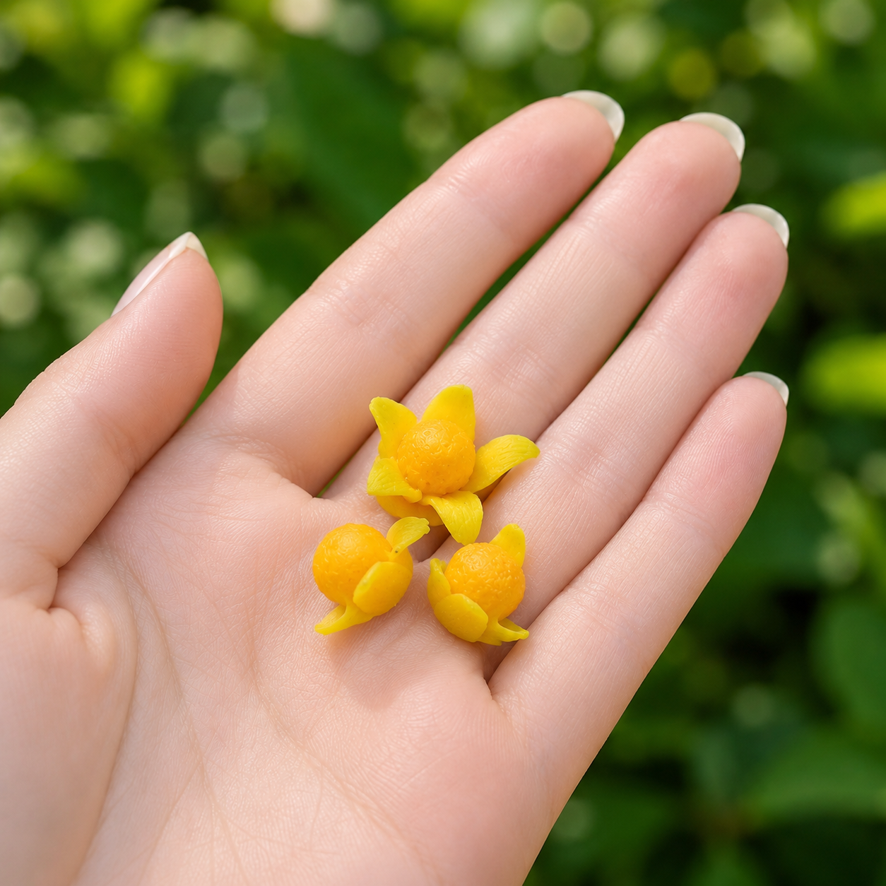 Miniature Peeled Mango - Hand-Sculpted 1:6 Scale Whole Peeled Mango with Juicy Golden Flesh, Realistic Tropical Dollhouse Fruit for Blythe & Barbie Dioramas, Resin Jewelry & Polymer Clay Food