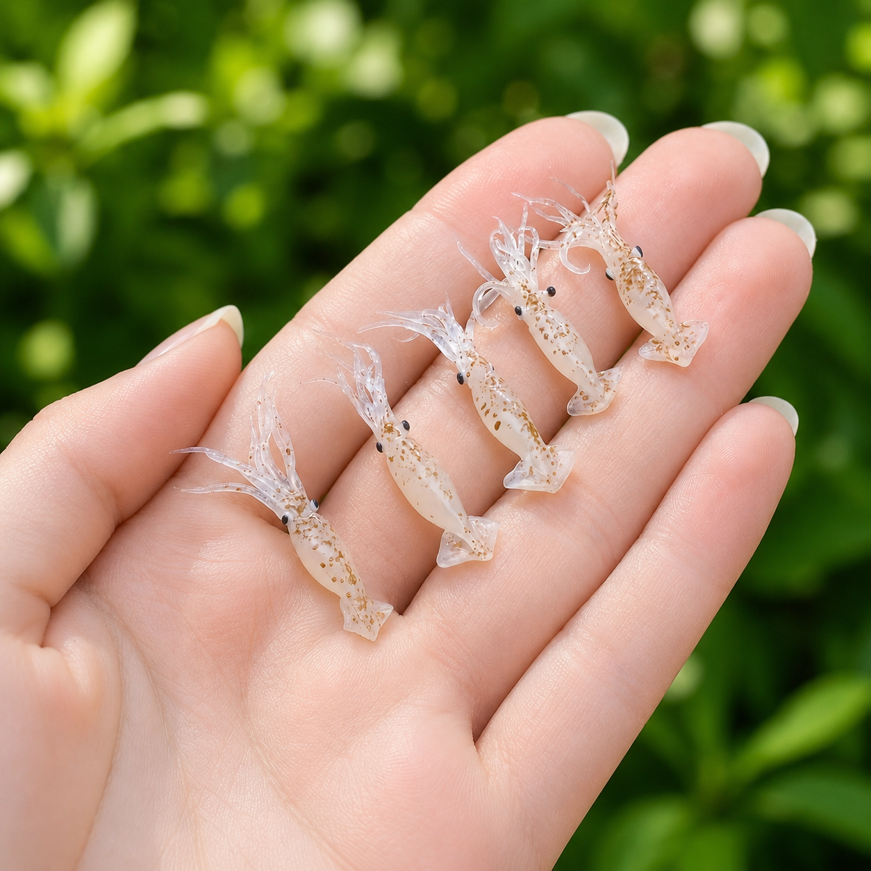 Miniature Raw Squid - Hand-Sculpted 1:6 Scale Fresh Baby Squid with Translucent Speckled Body & Tentacles, Realistic Seafood Dollhouse Food for Blythe & Barbie Kitchen Dioramas, Resin Jewelry & Polymer Clay Food