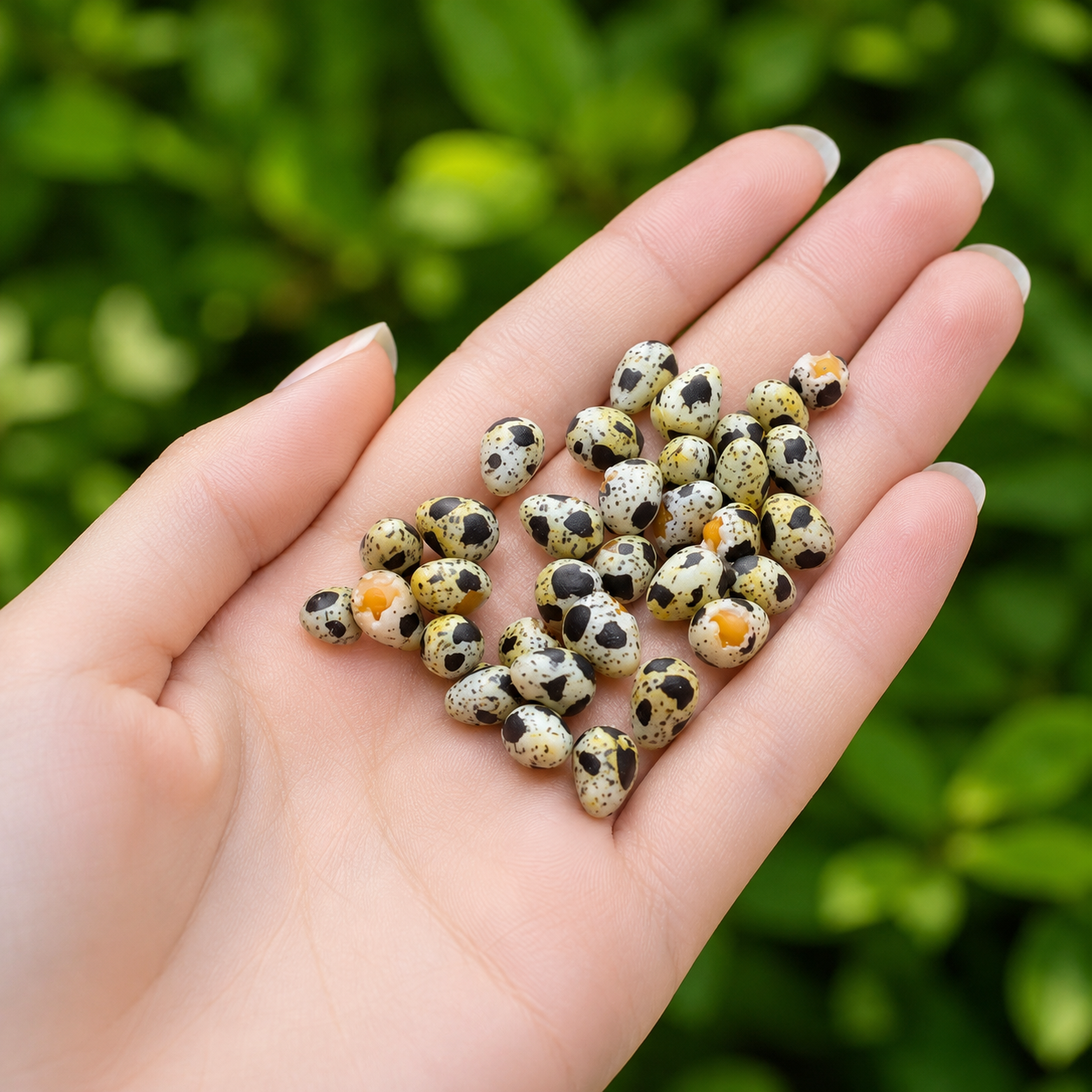 Miniature Quail Eggs - Hand-Sculpted 1:6 Scale Speckled Quail Eggs with Cracked-Open Yolk Detail, Realistic Dollhouse Food for Blythe & Barbie Kitchen Dioramas, Resin Jewelry & Polymer Clay Food