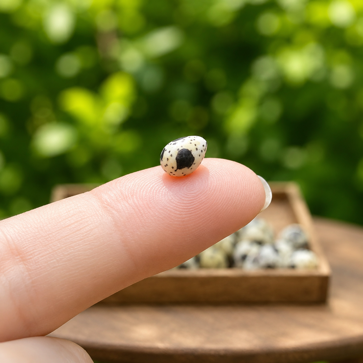 Miniature Quail Eggs - Hand-Sculpted 1:6 Scale Speckled Quail Eggs with Cracked-Open Yolk Detail, Realistic Dollhouse Food for Blythe & Barbie Kitchen Dioramas, Resin Jewelry & Polymer Clay Food