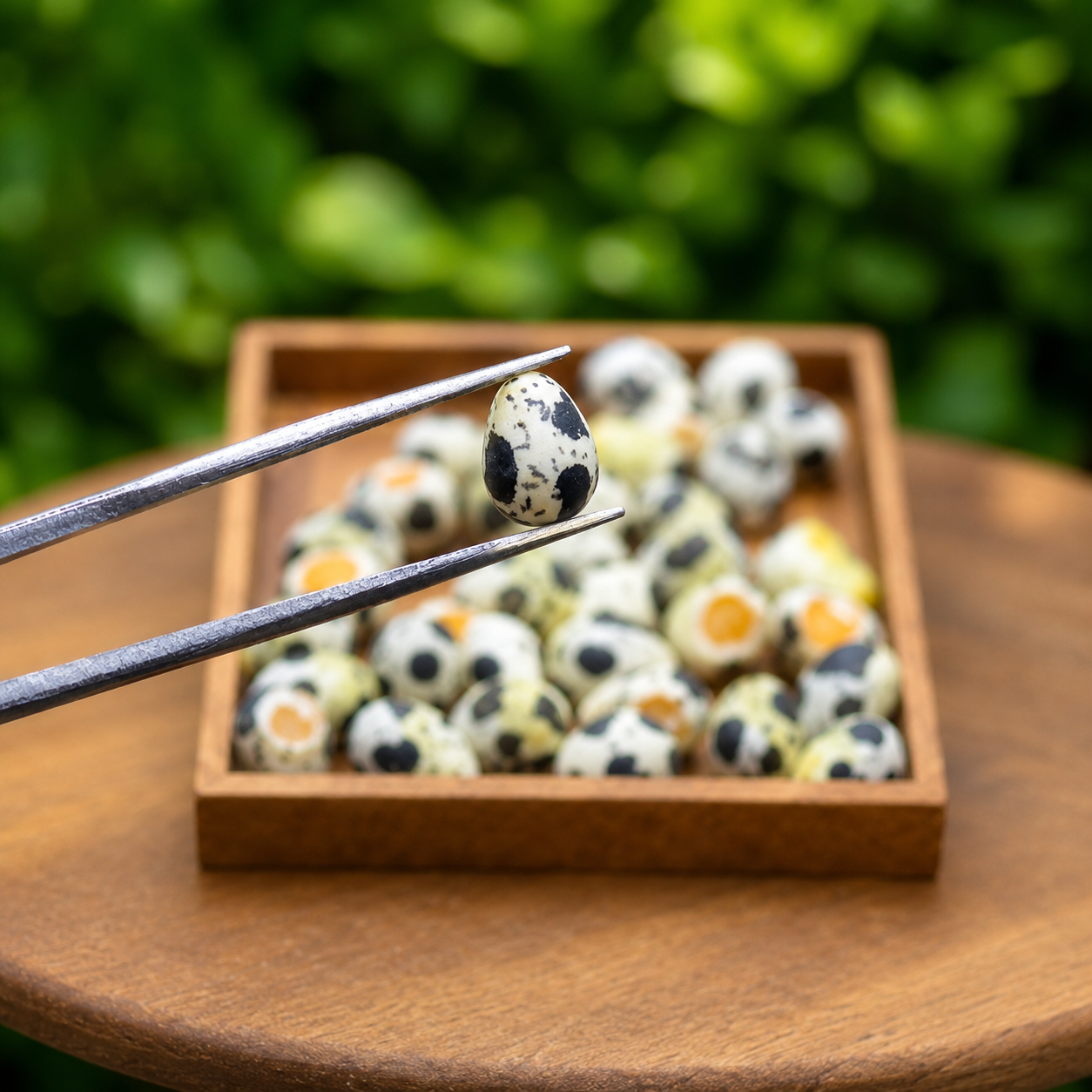 Miniature Quail Eggs - Hand-Sculpted 1:6 Scale Speckled Quail Eggs with Cracked-Open Yolk Detail, Realistic Dollhouse Food for Blythe & Barbie Kitchen Dioramas, Resin Jewelry & Polymer Clay Food
