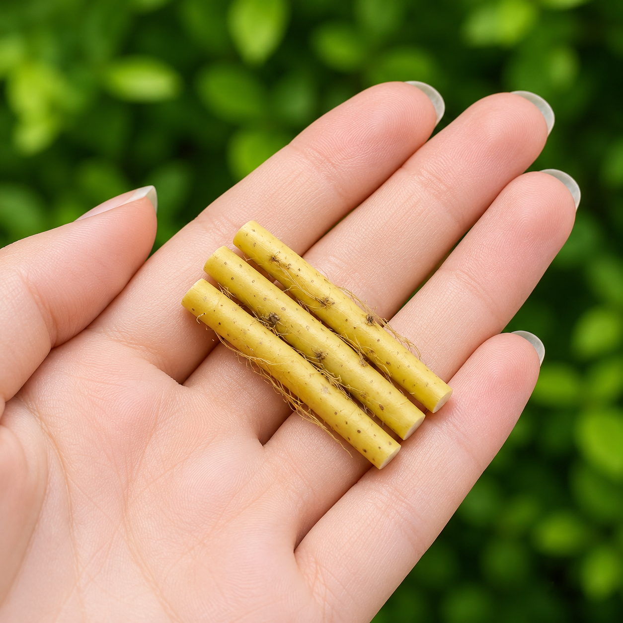 Miniature Chinese Yam - Hand-Sculpted 1:6 Scale Yam Root Segments with Fuzzy Skin & Roots, Realistic Vegetable Dollhouse Food for Blythe & Barbie Kitchen Dioramas, Resin Jewelry & Polymer Clay Food