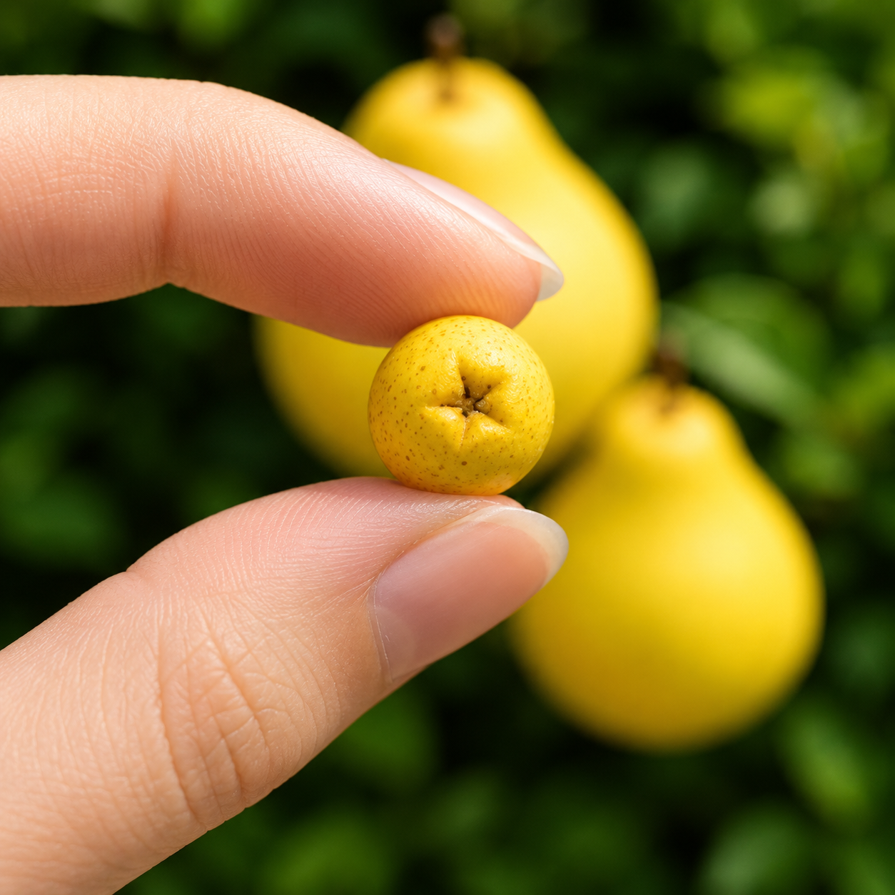 5Pcs Miniature Pears - Hand-Sculpted 1:6 Scale Yellow Pears with Speckled Skin & Stems, Realistic Dollhouse Fruit for Blythe & Barbie Dioramas, Resin Jewelry & Polymer Clay Food