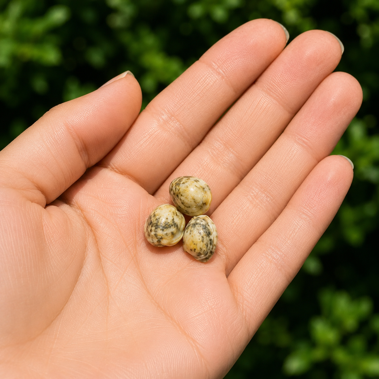 Miniature Clams - Hand-Sculpted 1:6 Scale Manila Clams with Mottled Shells, Open & Closed, Realistic Seafood Dollhouse Food for Blythe & Barbie Kitchen Dioramas, Resin Jewelry & Polymer Clay Food