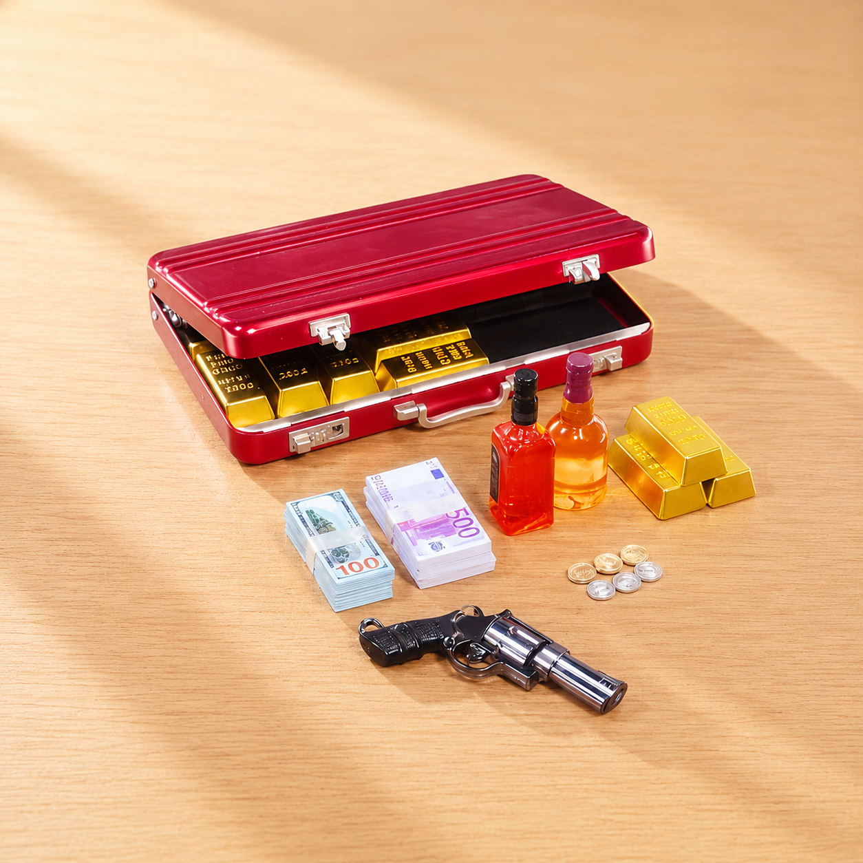 Red Briefcase Heist Set — 1:6 Scale
