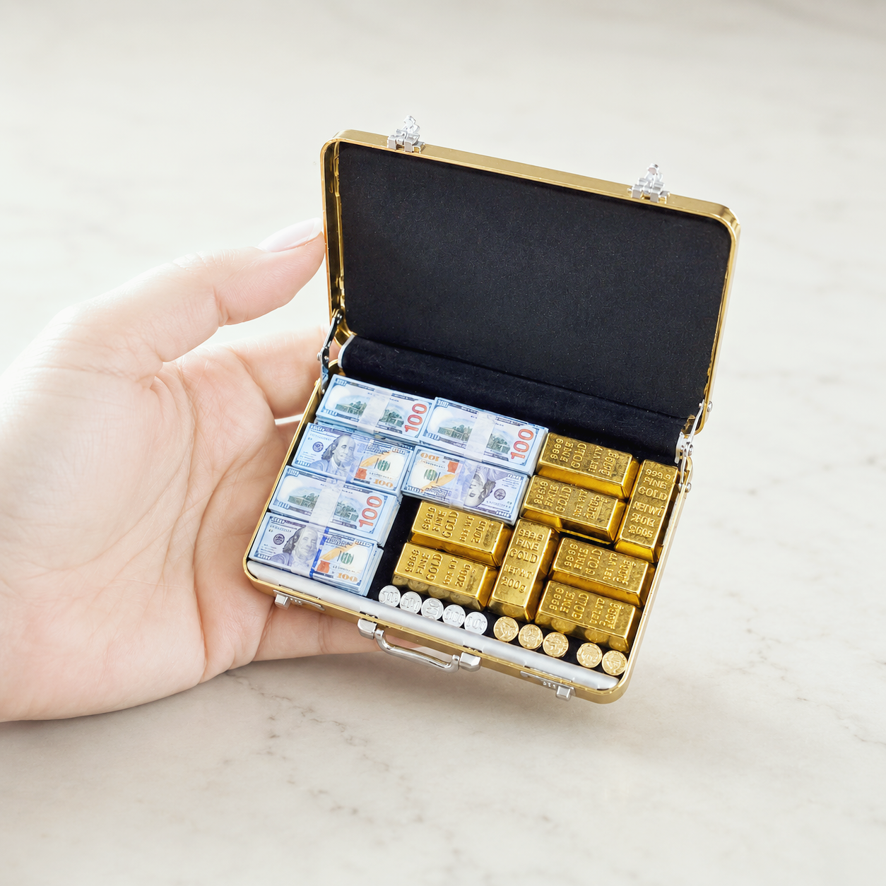 Gold Briefcase Money Set — 30pcs