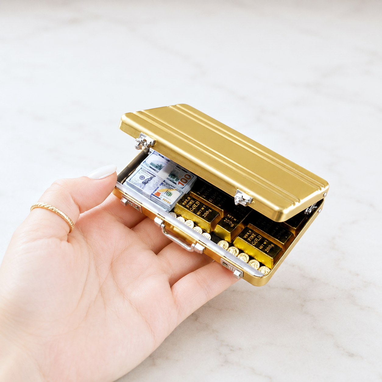 Gold Briefcase Money Set — 30pcs