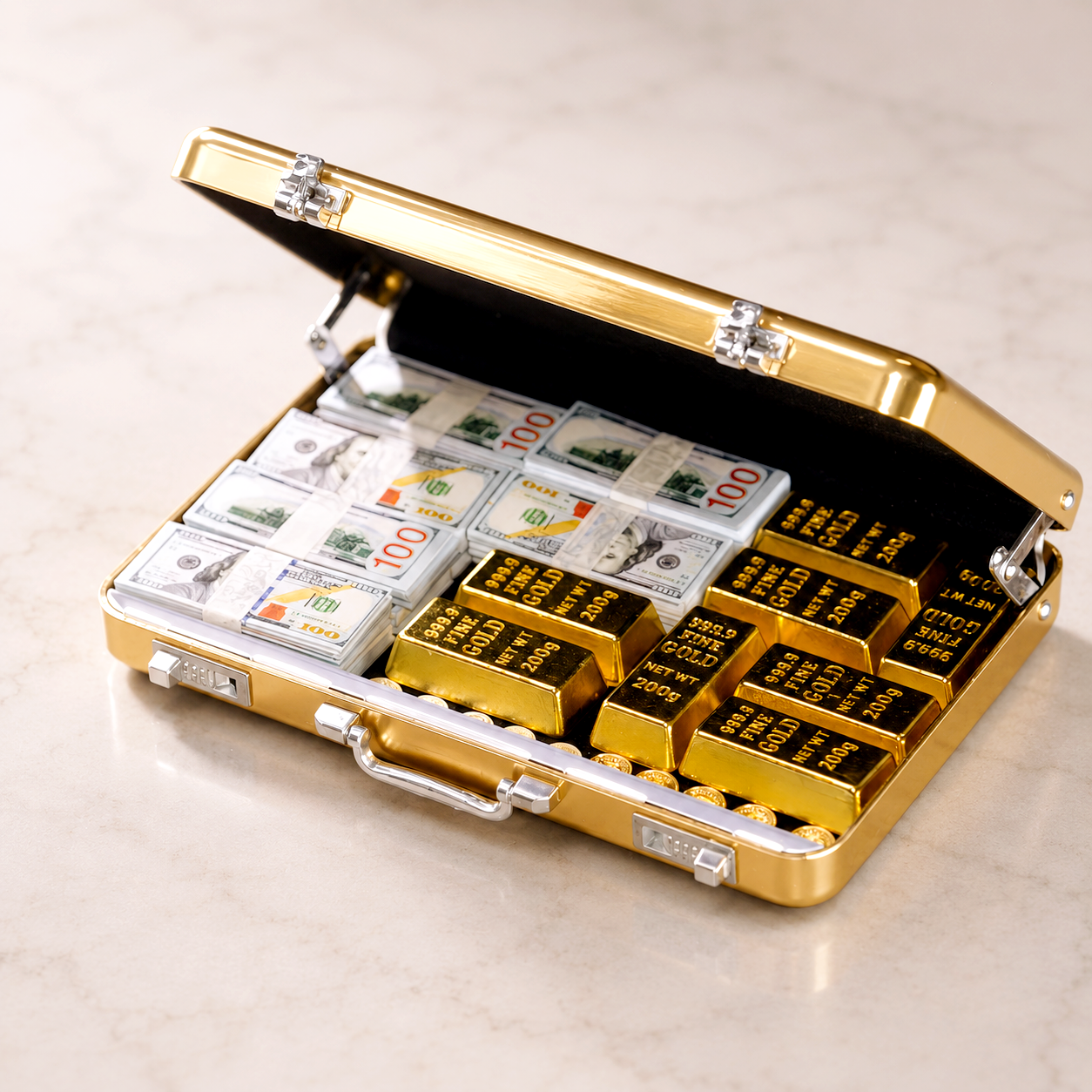 Gold Briefcase Money Set — 30pcs