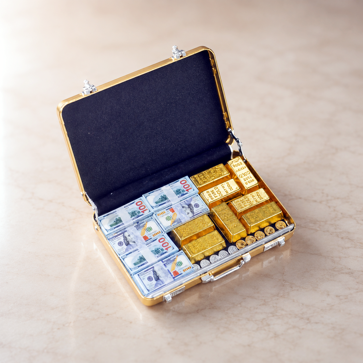 Gold Briefcase Money Set — 30pcs