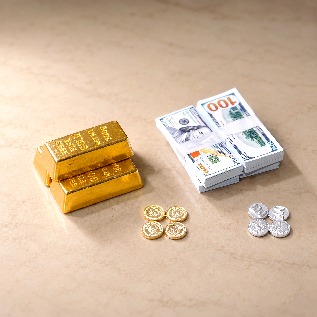 Gold Briefcase Money Set — 30pcs