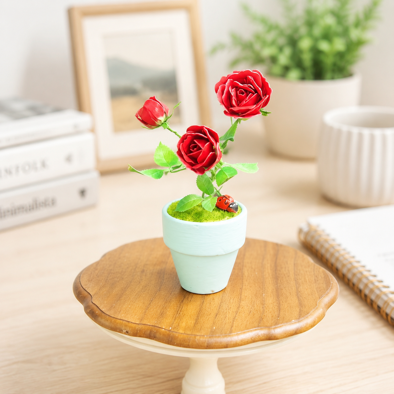 DIY Metal Rose Flower Kit for Adults - 3D Red Rose Model with Mini Pot, Build-Your-Own Metal Flower Puzzle, Relaxing Craft Hobby & Desk Décor Gift, No Glue Assembly Kit (Ages 14+)