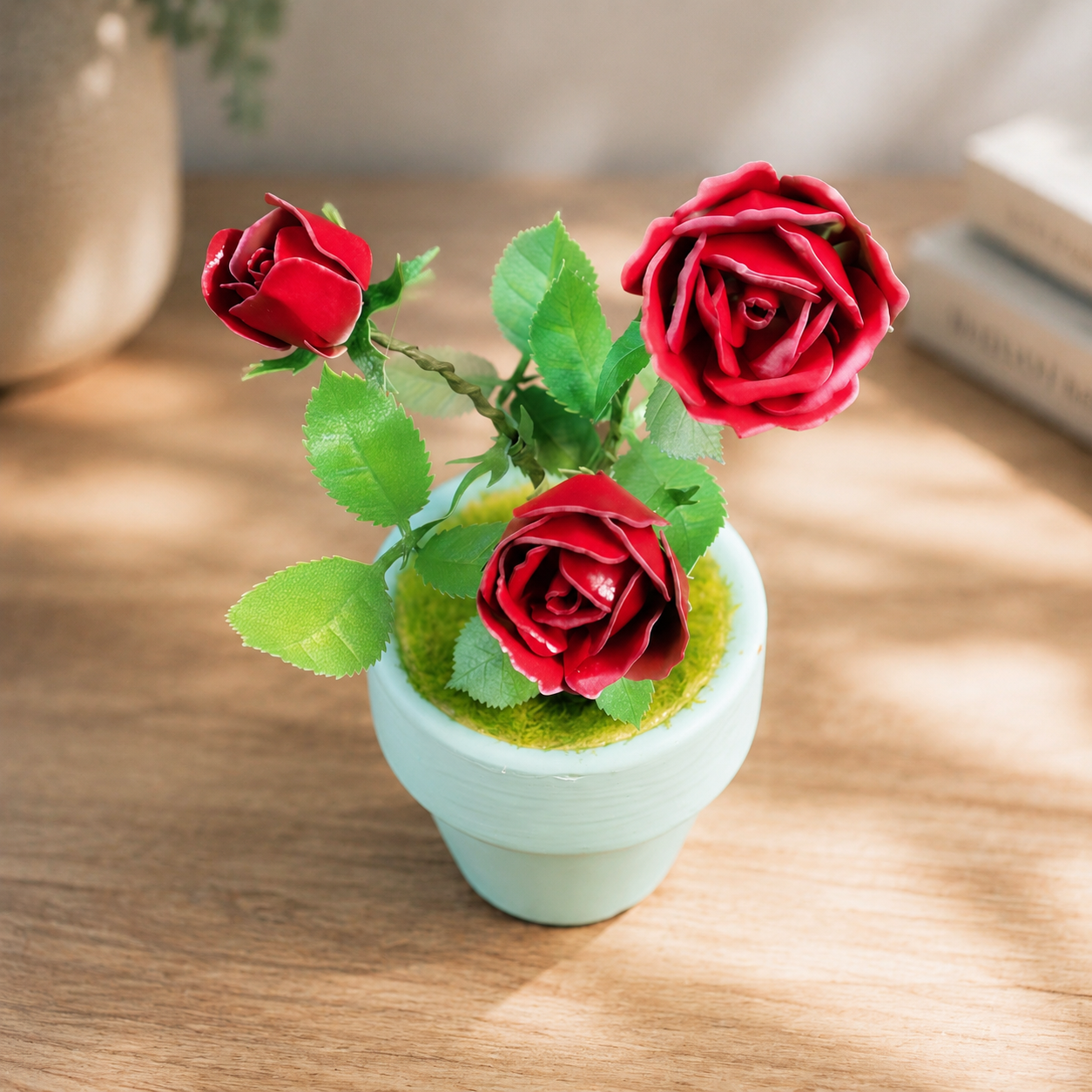DIY Metal Rose Flower Kit for Adults - 3D Red Rose Model with Mini Pot, Build-Your-Own Metal Flower Puzzle, Relaxing Craft Hobby & Desk Décor Gift, No Glue Assembly Kit (Ages 14+)