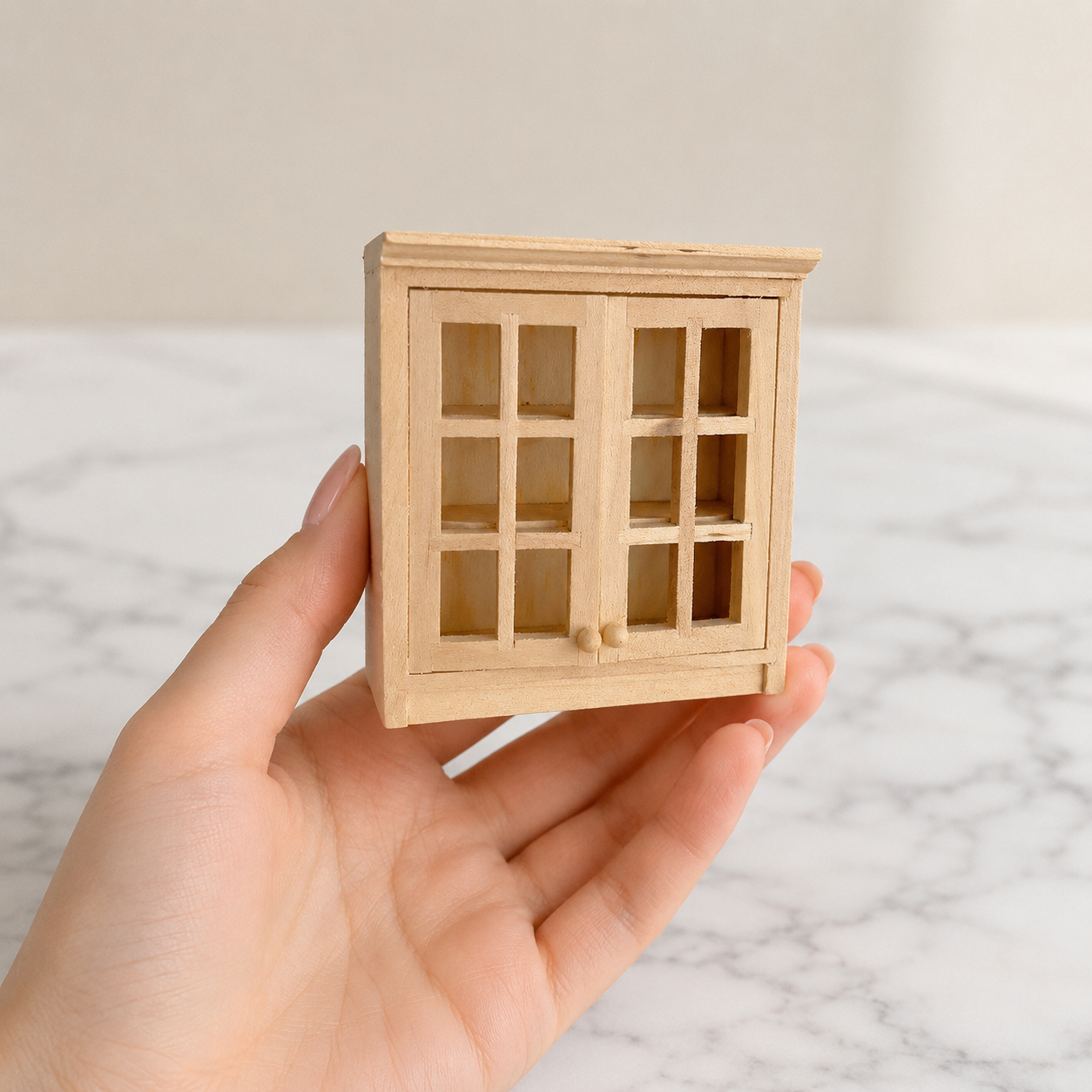FDMINI Mini DIY Unfinished Wood Furniture – Paintable Miniature Dresser, Cabinet & Sideboard for 1:12 Scale Dollhouse, OB11 & BJD (6 Styles)