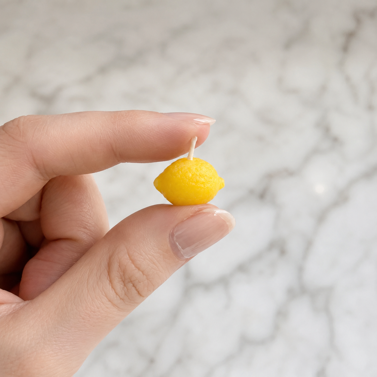FDMINI Mini Lemon & Lime Candles – Set of 2 Handmade Miniature Fruit Candles for 1:6 1:8 1:12 Scale Dollhouse, BJD & Blythe Scenes