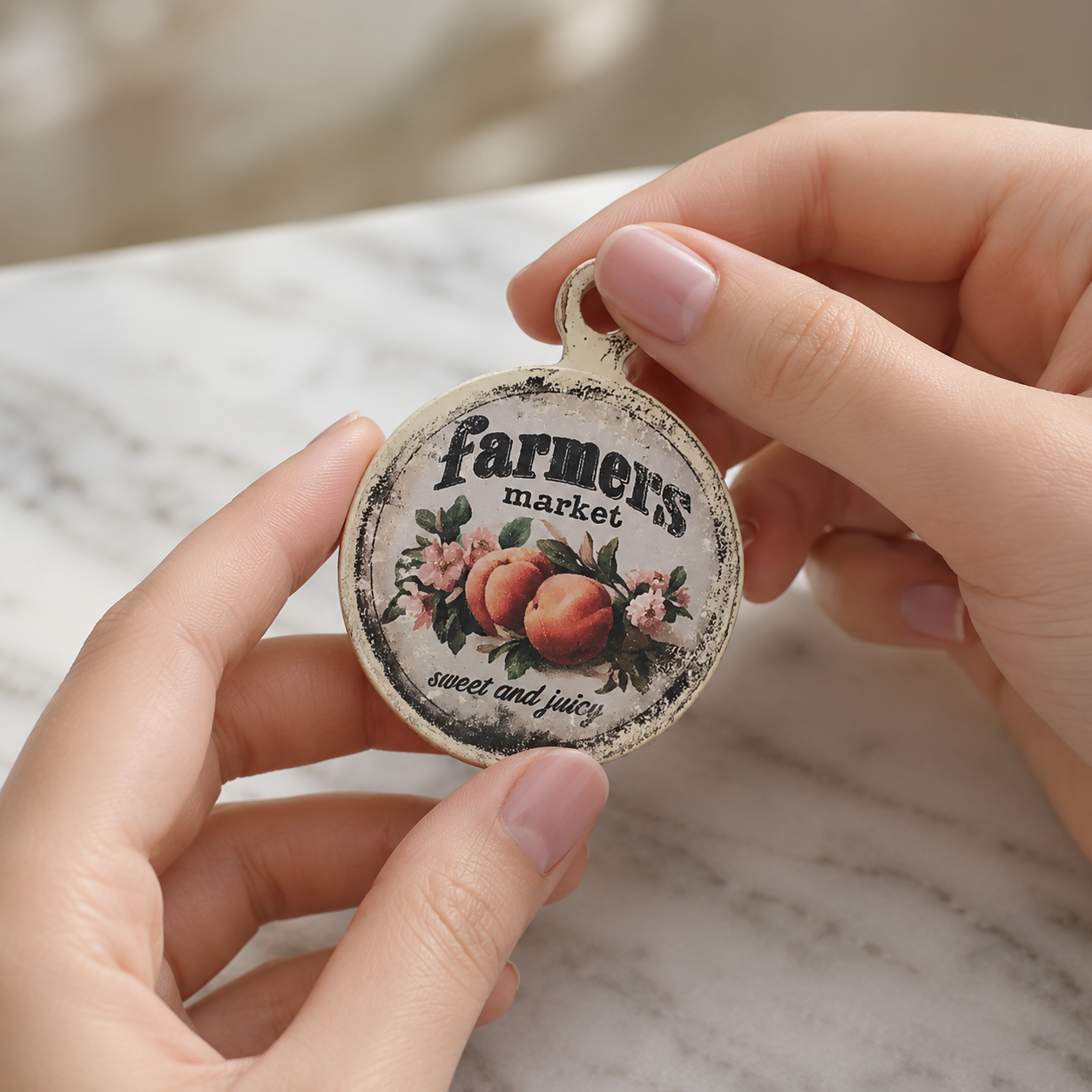 FDMINI Mini Vintage Round Cutting Boards – 6 Farmhouse Designs Miniature Kitchen Signs for 1:6 Scale Dollhouse, BJD & Blythe Scenes