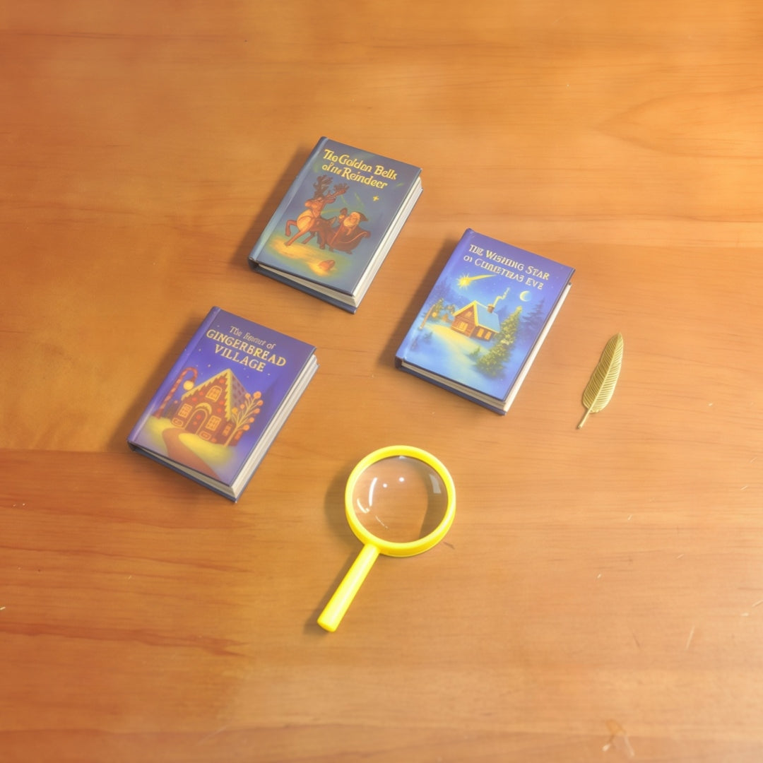 handmade clay miniature Christmas storybooks 1:6 scale fdmini