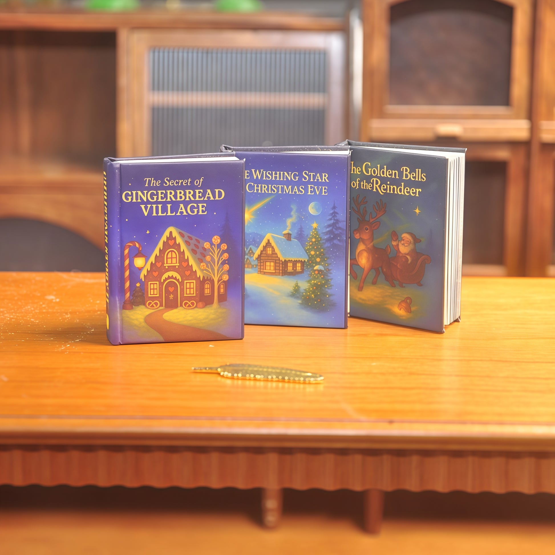 handmade clay miniature Christmas storybooks 1:6 scale fdmini
