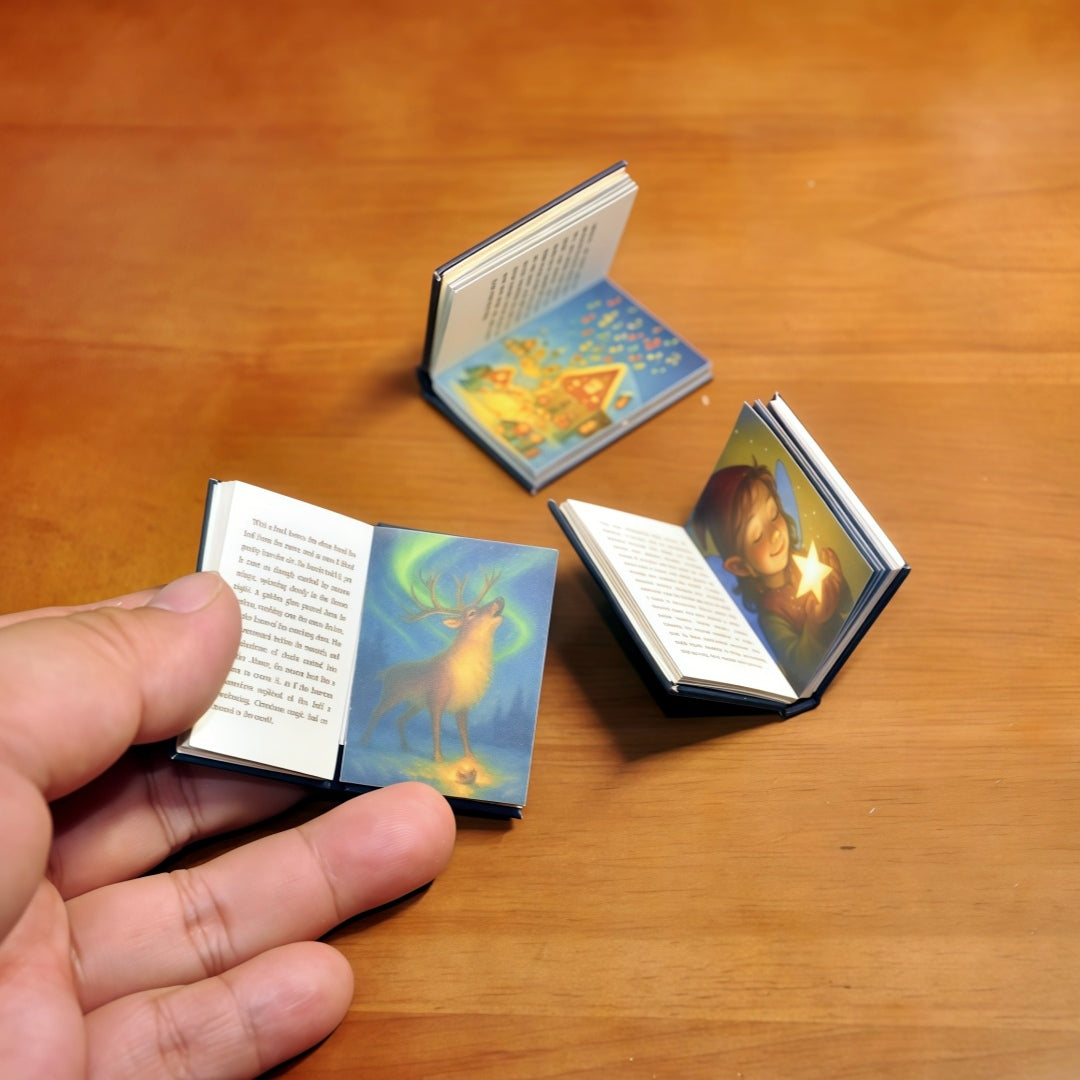 handmade clay miniature Christmas storybooks 1:6 scale fdmini
