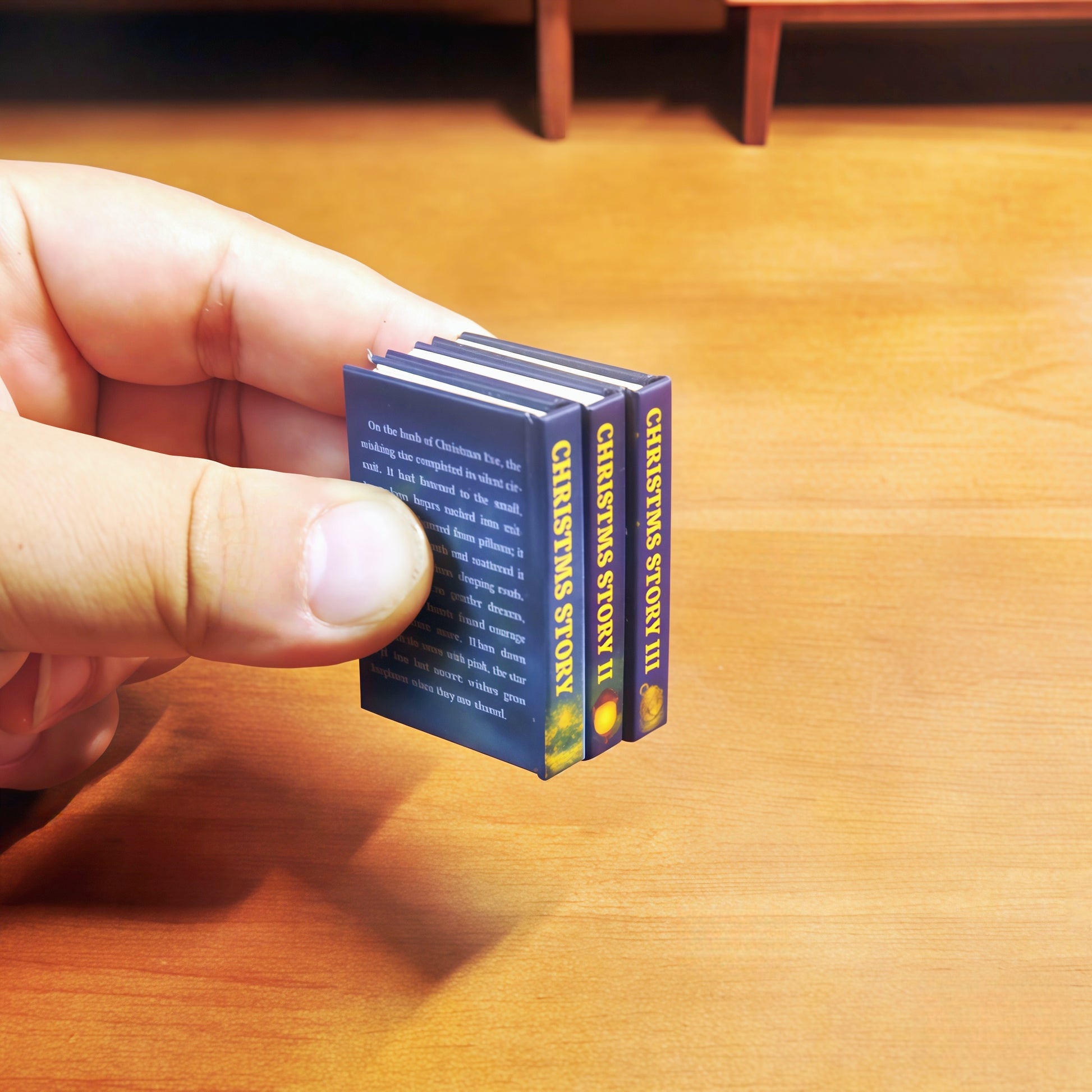 handmade clay miniature Christmas storybooks 1:6 scale fdmini
