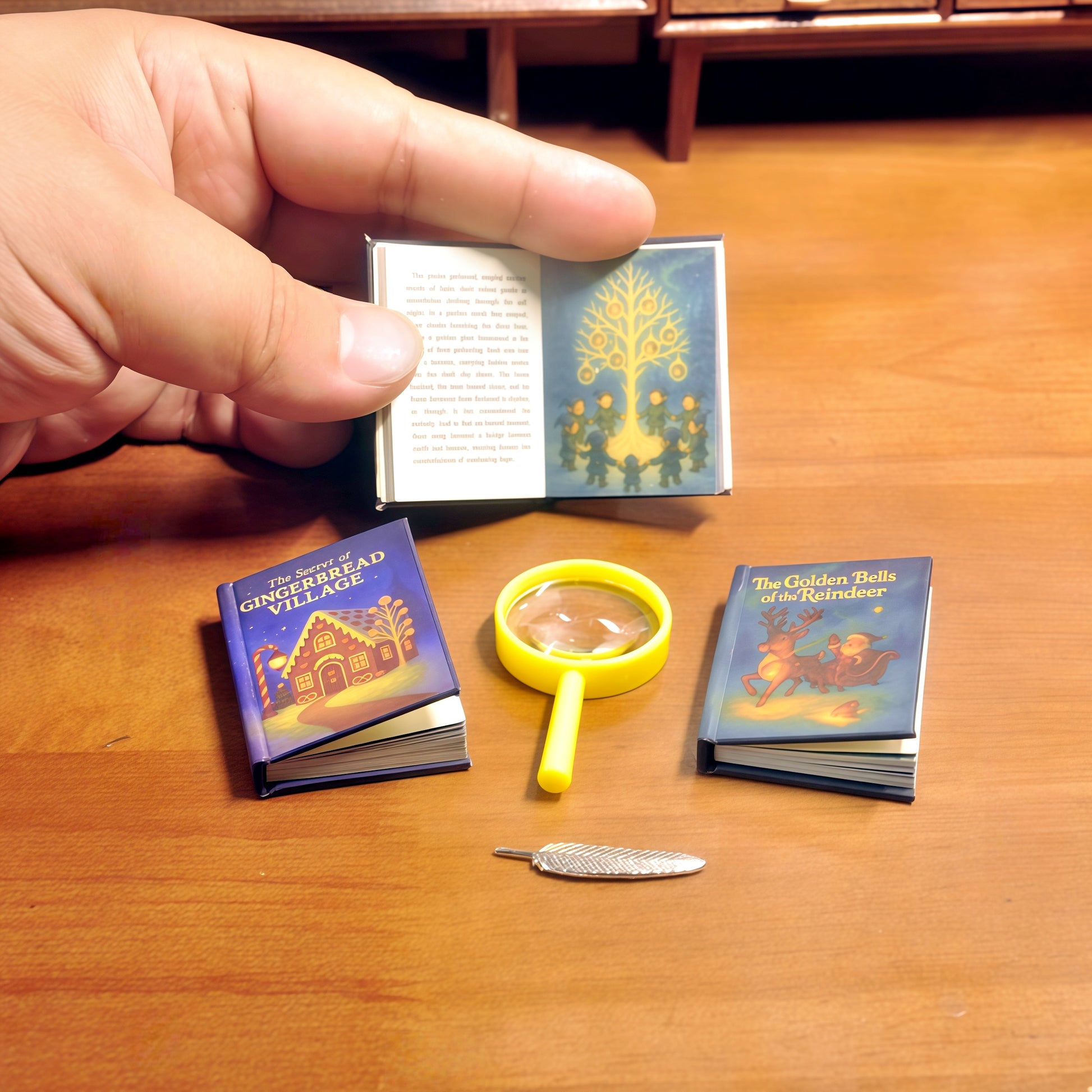 handmade clay miniature Christmas storybooks 1:6 scale fdmini
