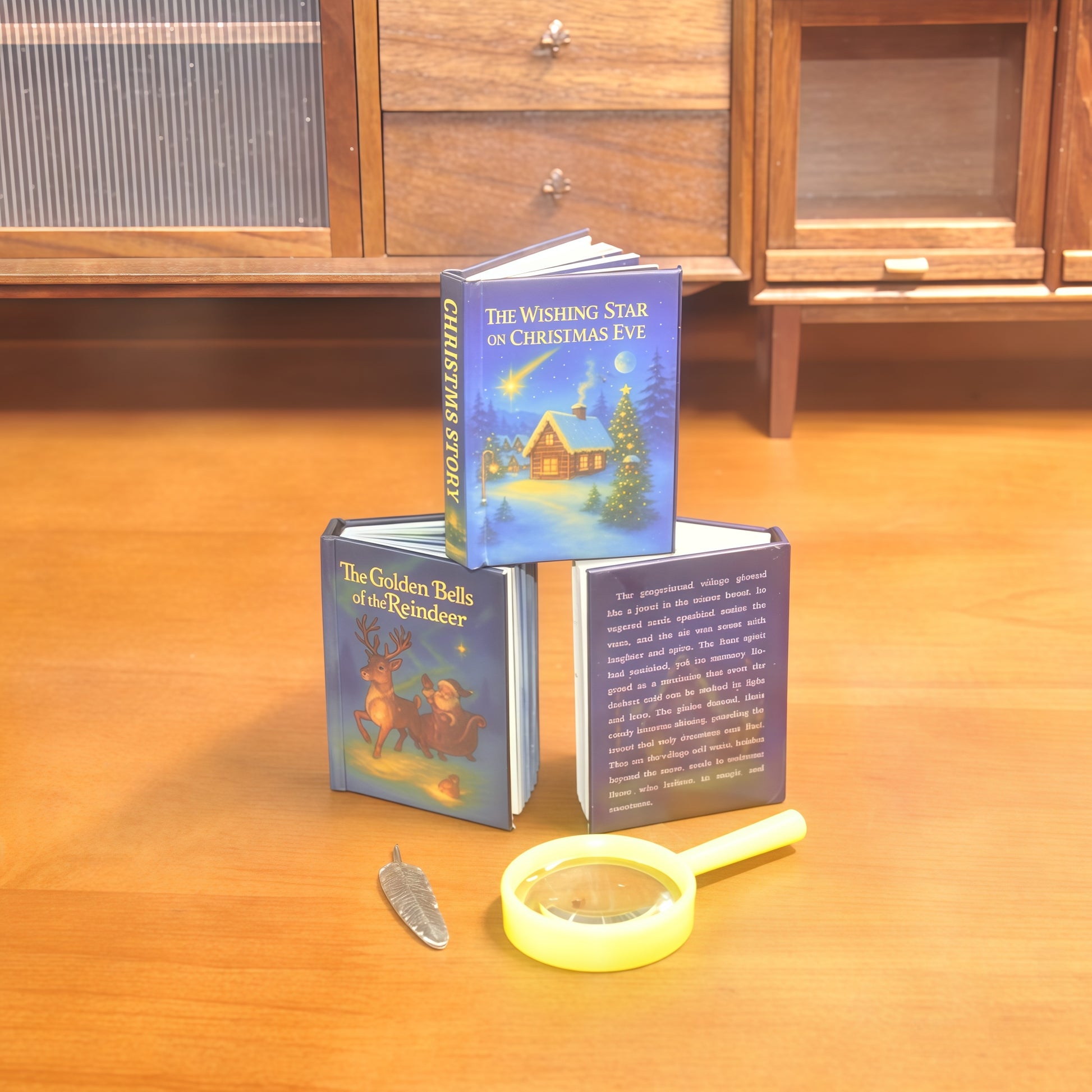 handmade clay miniature Christmas storybooks 1:6 scale fdmini
