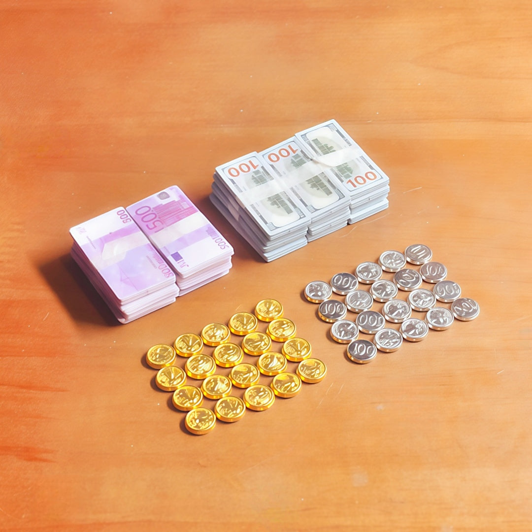 Miniature Money Set 1:6 scale fdmini
