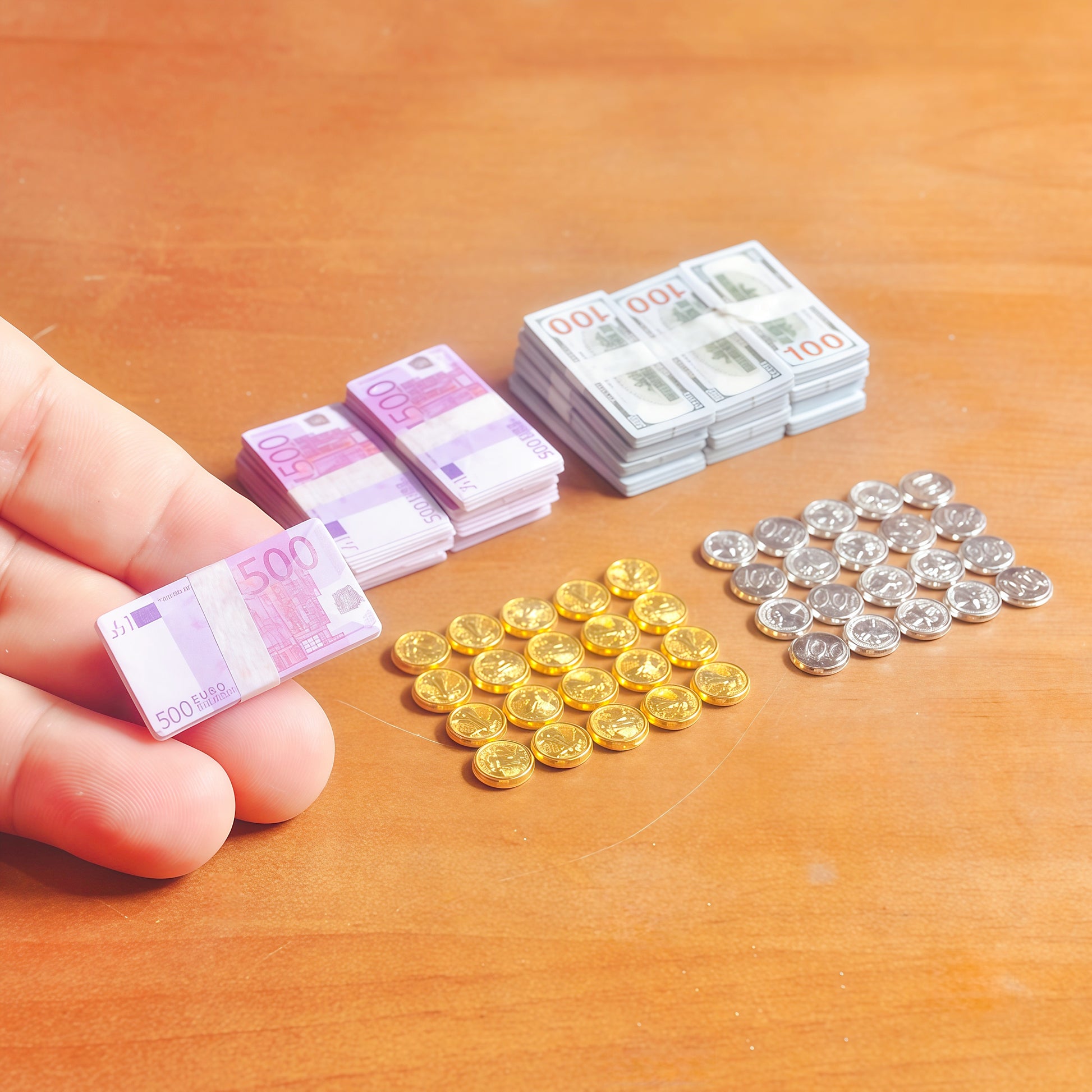 Miniature Money Set 1:6 scale fdmini
