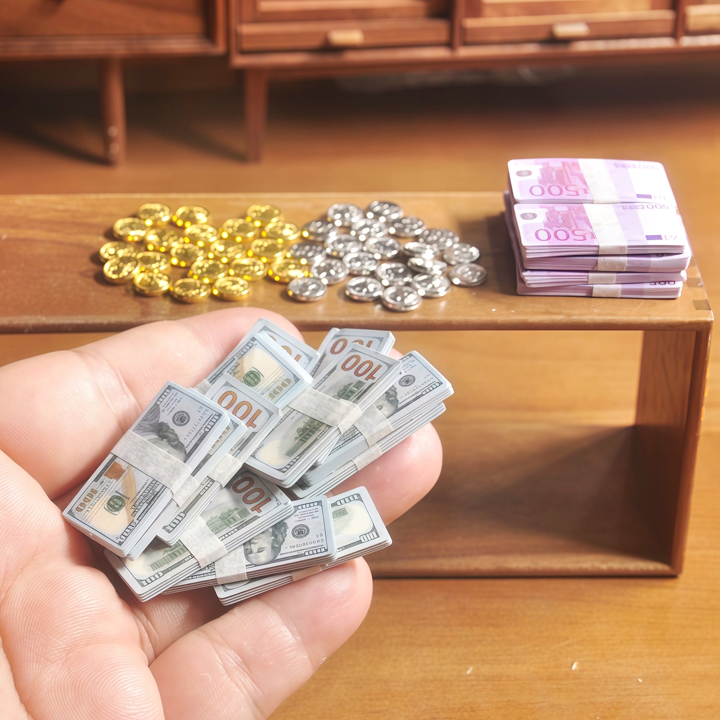 Miniature Money Set 1:6 scale fdmini
