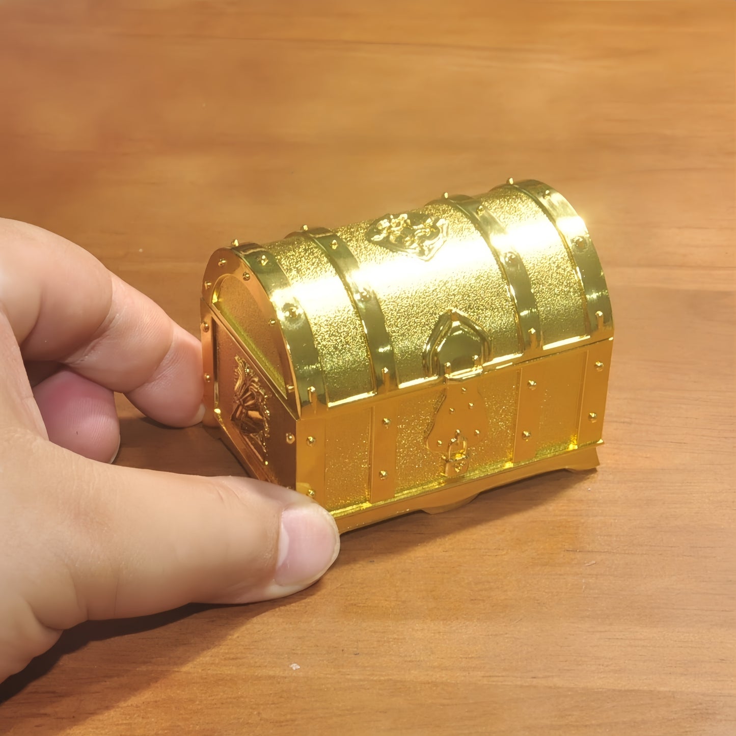 1:6 Scale Miniature Golden Treasure Chest Set - Includes Gold Bars, Coins & $100 Bills