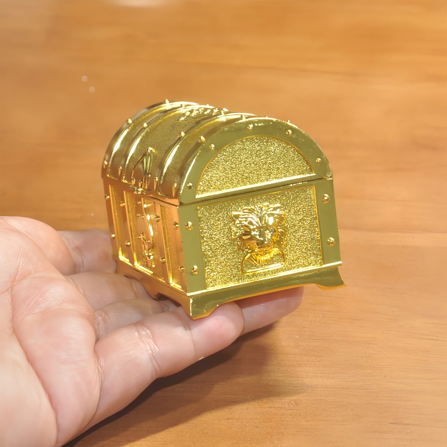 1:6 Scale Miniature Golden Treasure Chest Set - Includes Gold Bars, Coins & $100 Bills