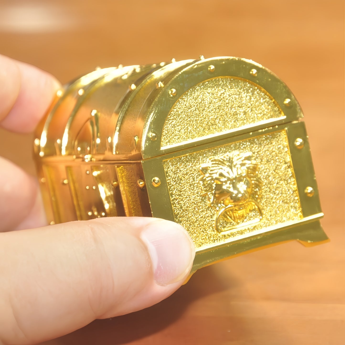 1:6 Scale Miniature Golden Treasure Chest Set - Includes Gold Bars, Coins & $100 Bills