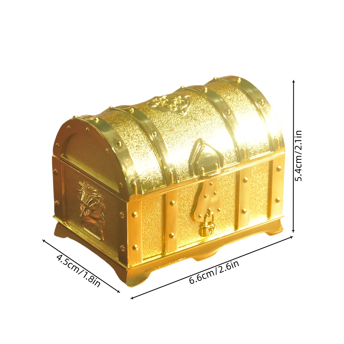 1:6 Scale Miniature Golden Treasure Chest Set - Includes Gold Bars, Coins & $100 Bills