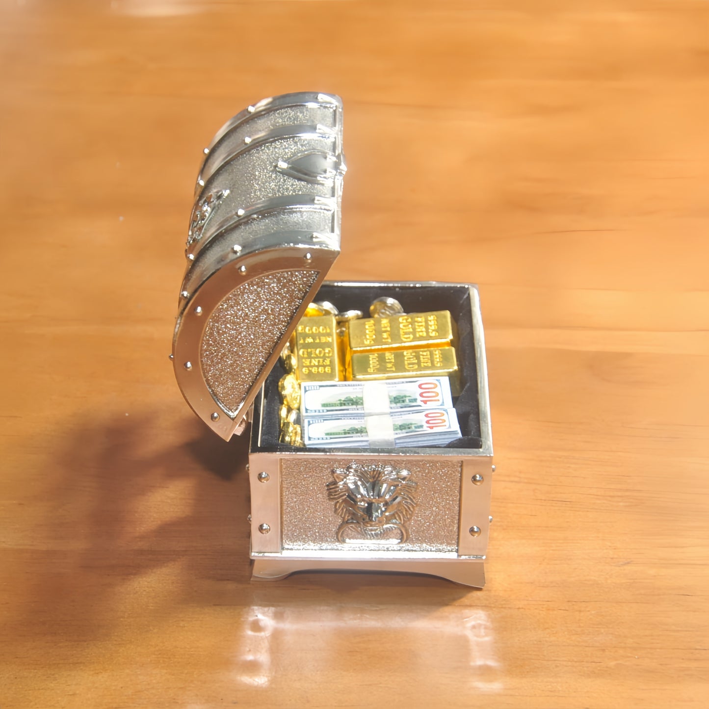 1:6 Scale Miniature Silver Treasure Chest Elite Set - Includes Bullion, Coins & Cash