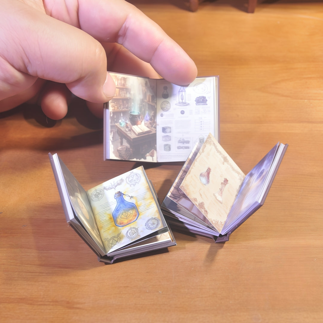 handmade miniature wizard spellbooks 1:6 scale fdmini