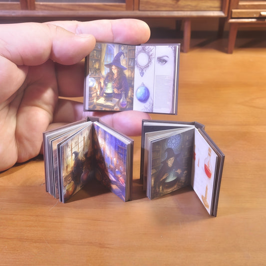 handmade miniature wizard spellbooks 1:6 scale fdmini