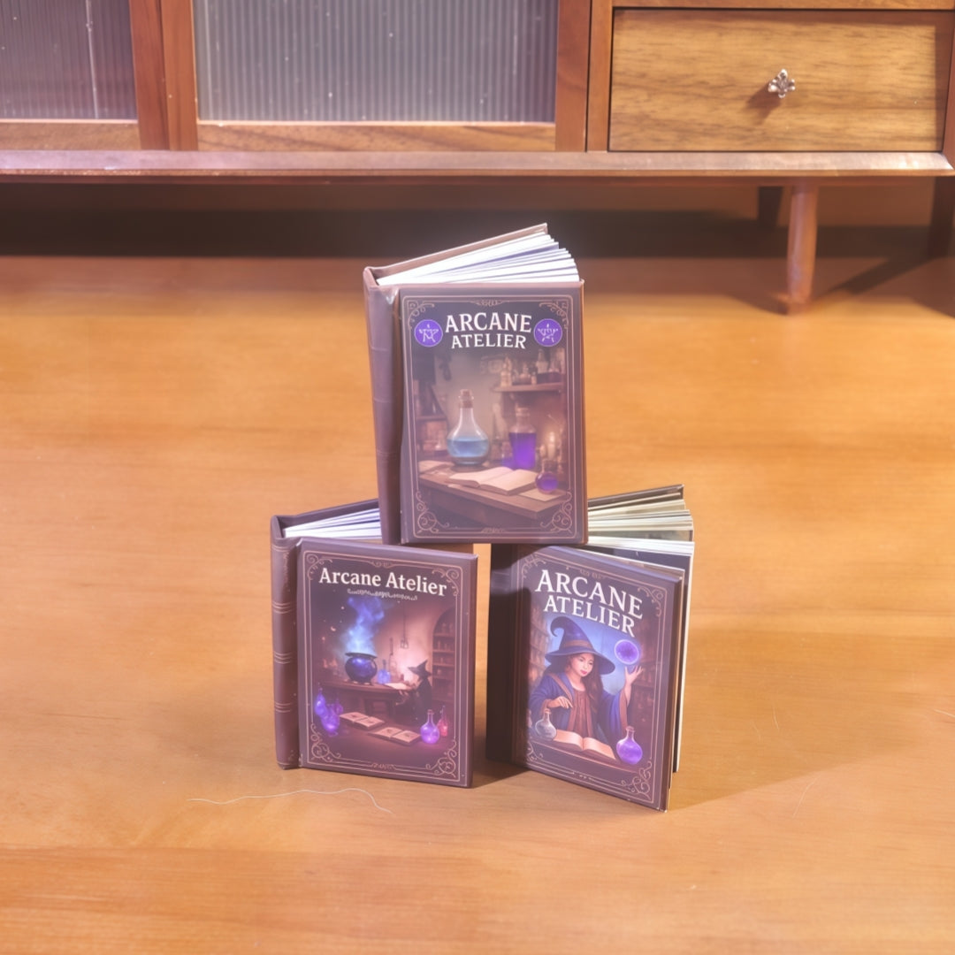 handmade miniature wizard spellbooks 1:6 scale fdmini