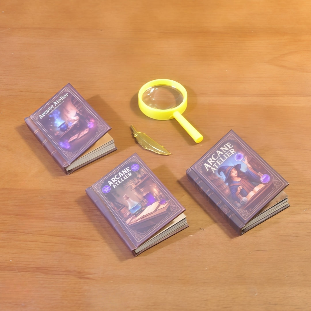 handmade miniature wizard spellbooks 1:6 scale fdmini