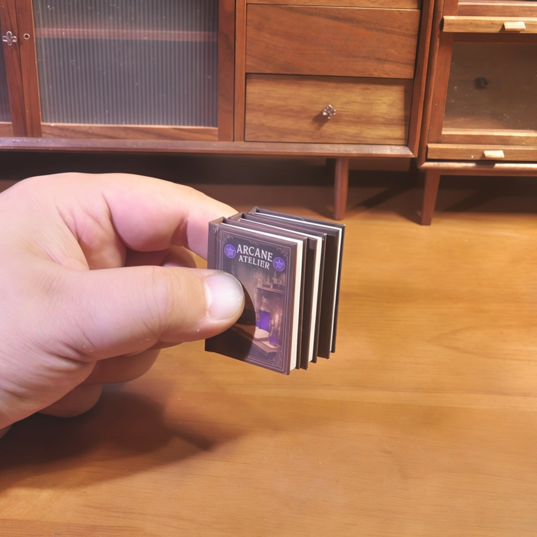 handmade miniature wizard spellbooks 1:6 scale fdmini