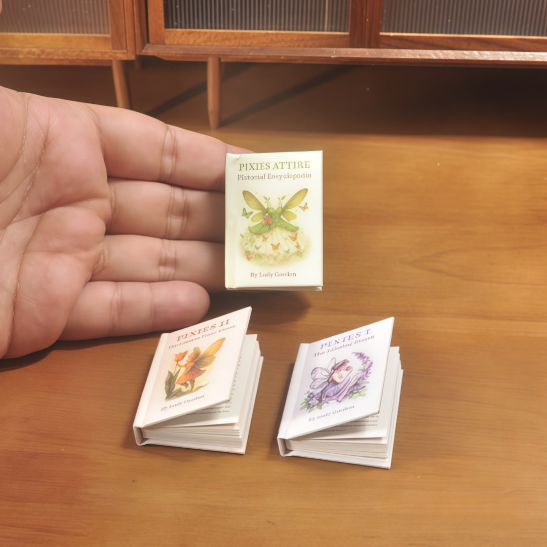 miniature pixie encyclopedia for dollhouse library 1:6 scale fdmini
