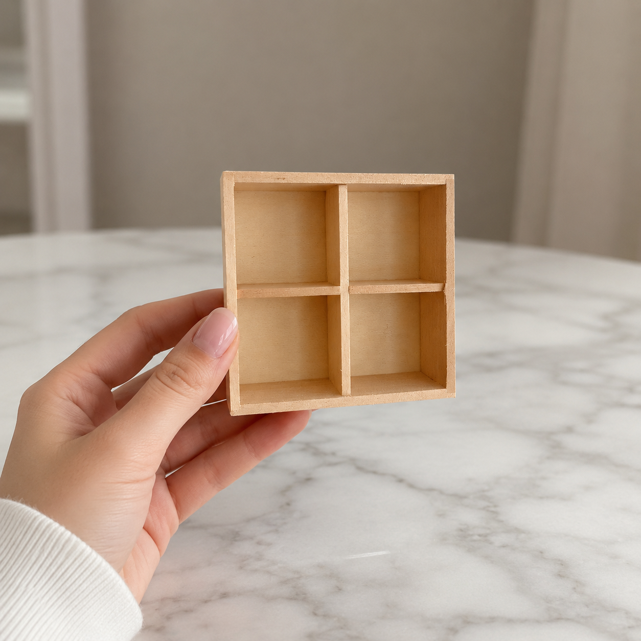 FDMINI Mini DIY Unfinished Wood Furniture – Paintable Miniature Cube Shelf, Cabinet & Drawer Chest for 1:12 Scale Dollhouse, OB11 & BJD (5 Styles)