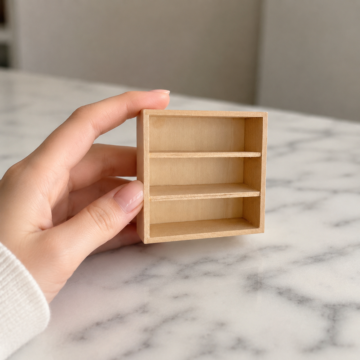 FDMINI Mini DIY Unfinished Wood Furniture – Paintable Miniature Cube Shelf, Cabinet & Drawer Chest for 1:12 Scale Dollhouse, OB11 & BJD (5 Styles)