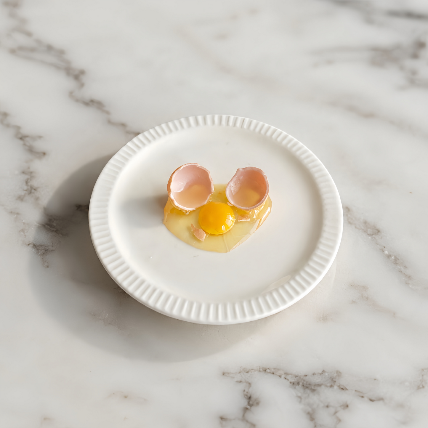 FDMINI Mini Spilled Cracked Eggs – 8 Styles Realistic Miniature Broken Egg with Shell Halves for 1:6 Scale Dollhouse Kitchen, BJD & Blythe Props
